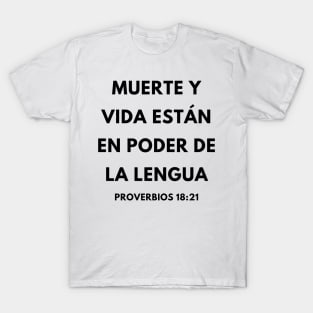 Proverbs 18-21 Power of the Tongue Spanish T-Shirt